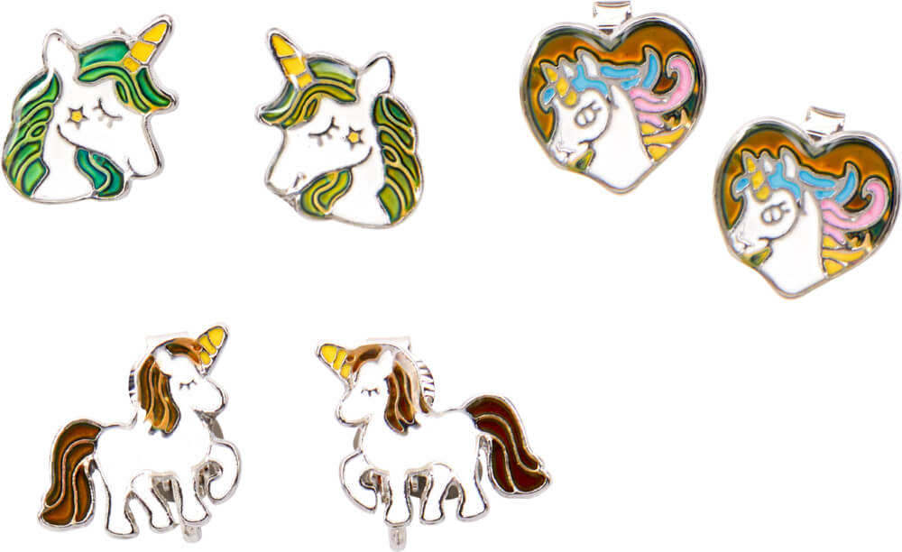 4029753178589-1 Stimmungs-Ohrclips Einhorn-Paradies (verschiedene Motive, einzeln)