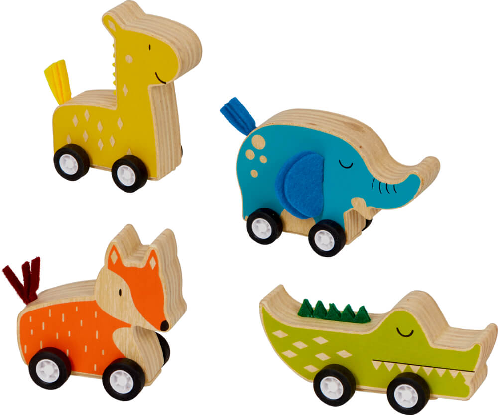 Tier mit Rückziehmotor - Bunte Geschenke (einzeln)