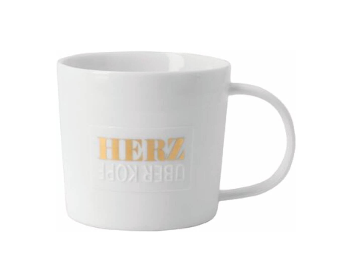 Poesietasse Herz über Kopf