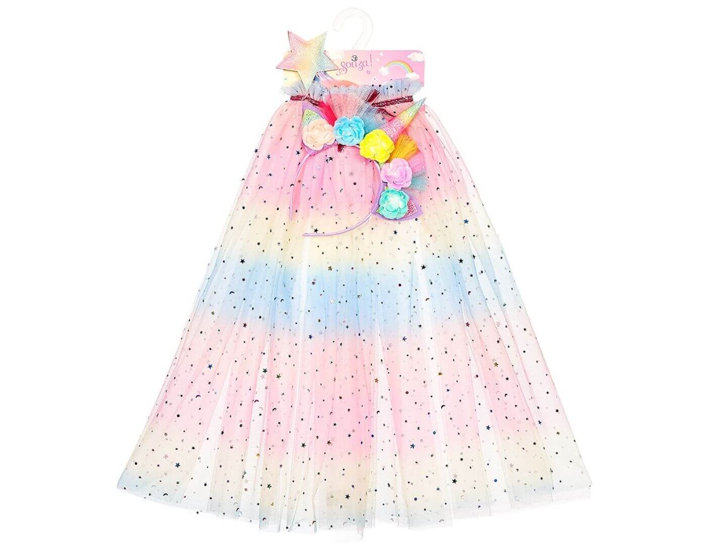 Einhorn Cape + Tiara + Zauberstab Set, 5-7 Jahre