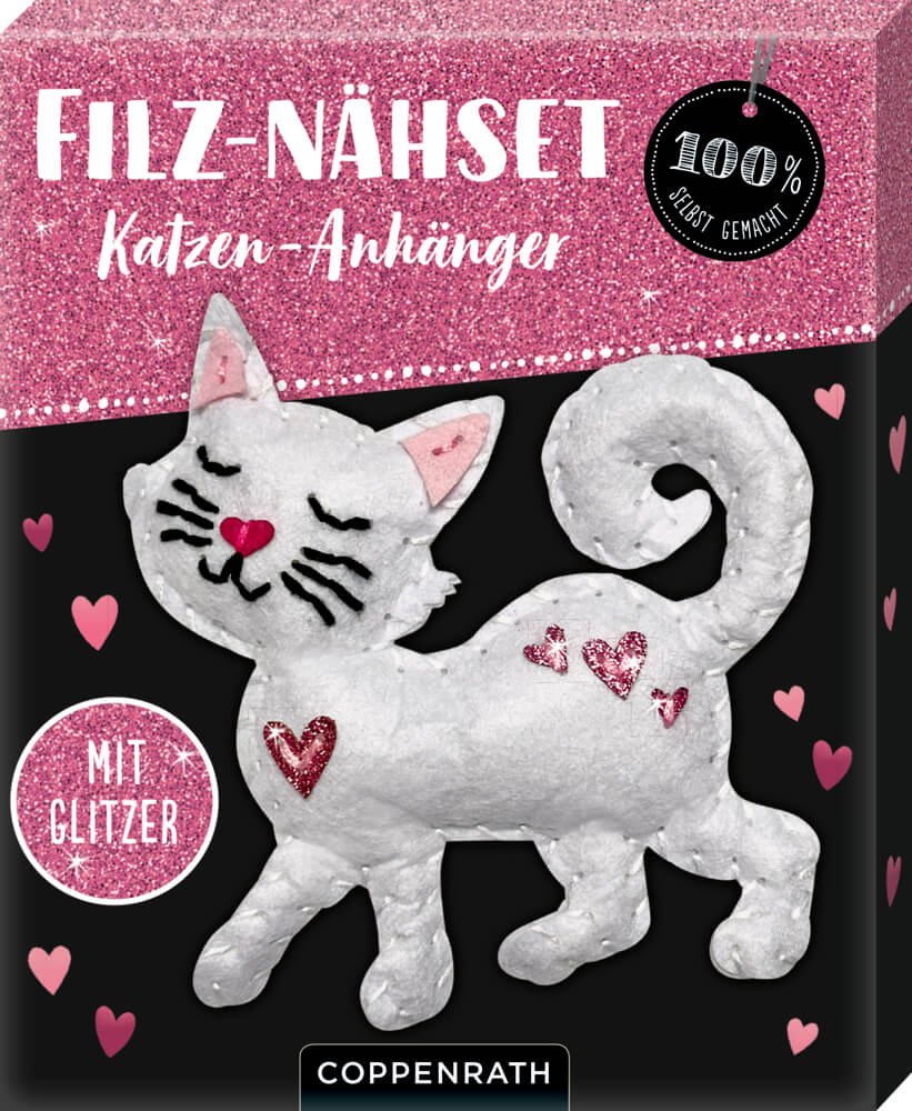 4050003955872 Filz-Nähset: Katzen-Anhänger (weiß) - 100% selbst gemacht