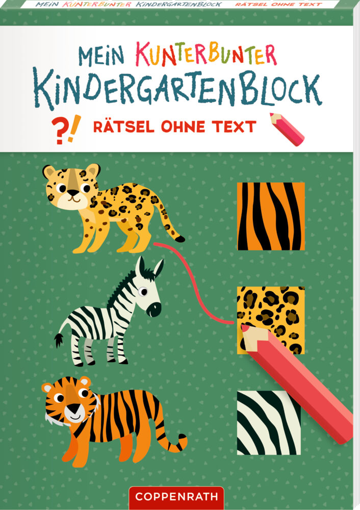 Mein kunterbunter Kindergartenblock: Rätsel ohne Text (Wilde Tiere)