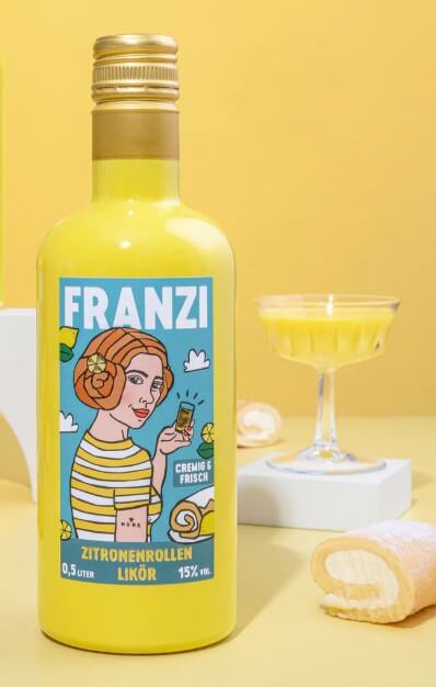 Franzi Zitronenrollenlikör 0,5L - Vegan 