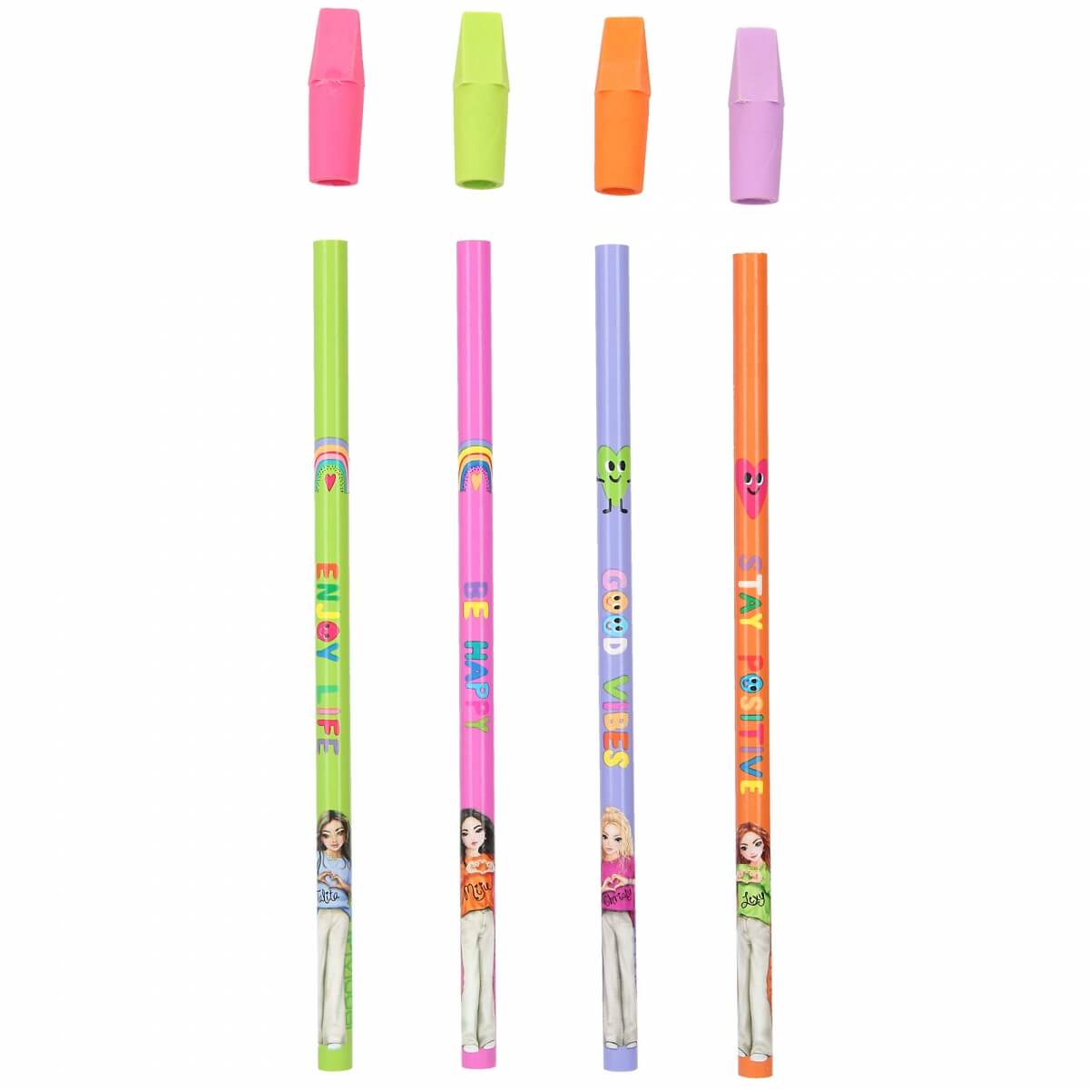 TOPModel Bleistift-Set mit Radier-Topper SELFLOVE