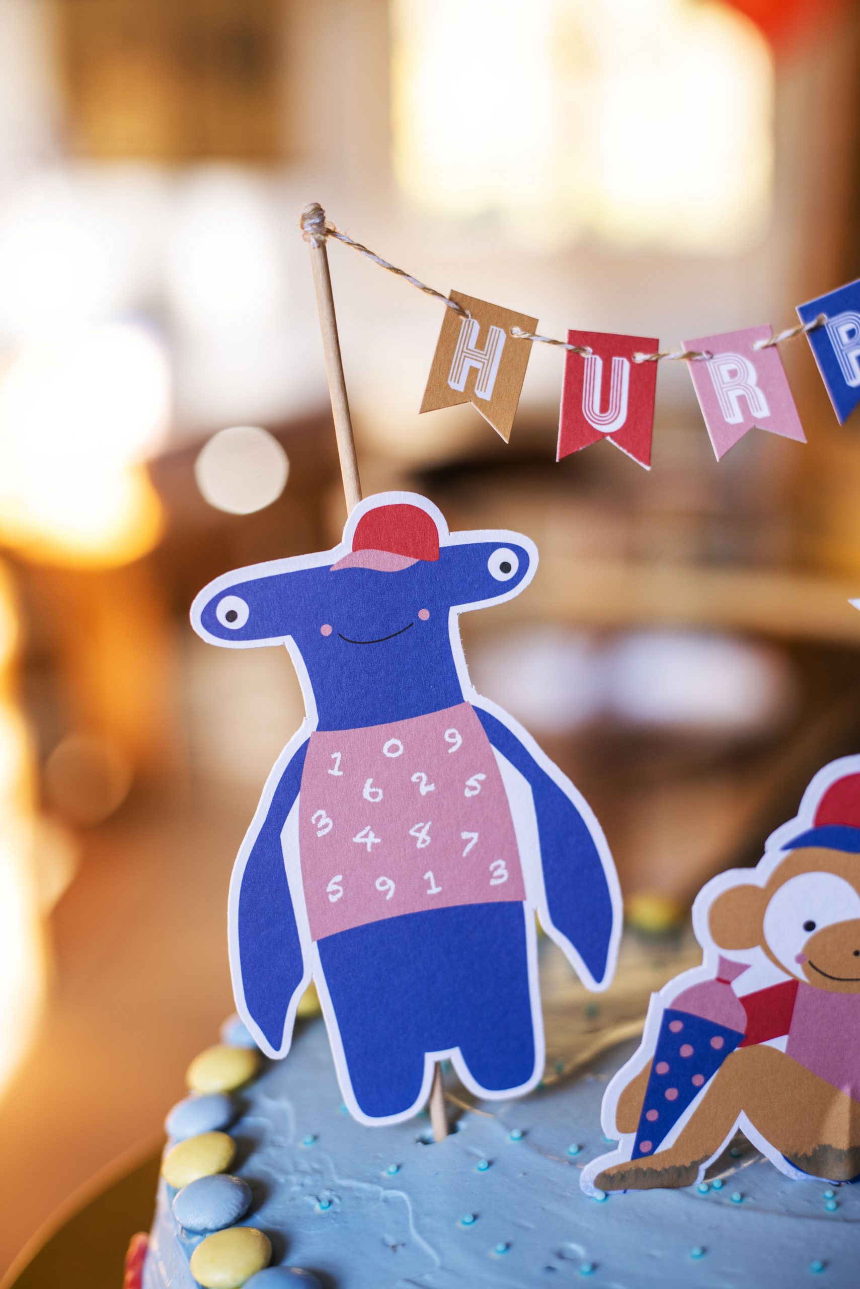 Cake Topper Schulkind - Affe und Hummer
