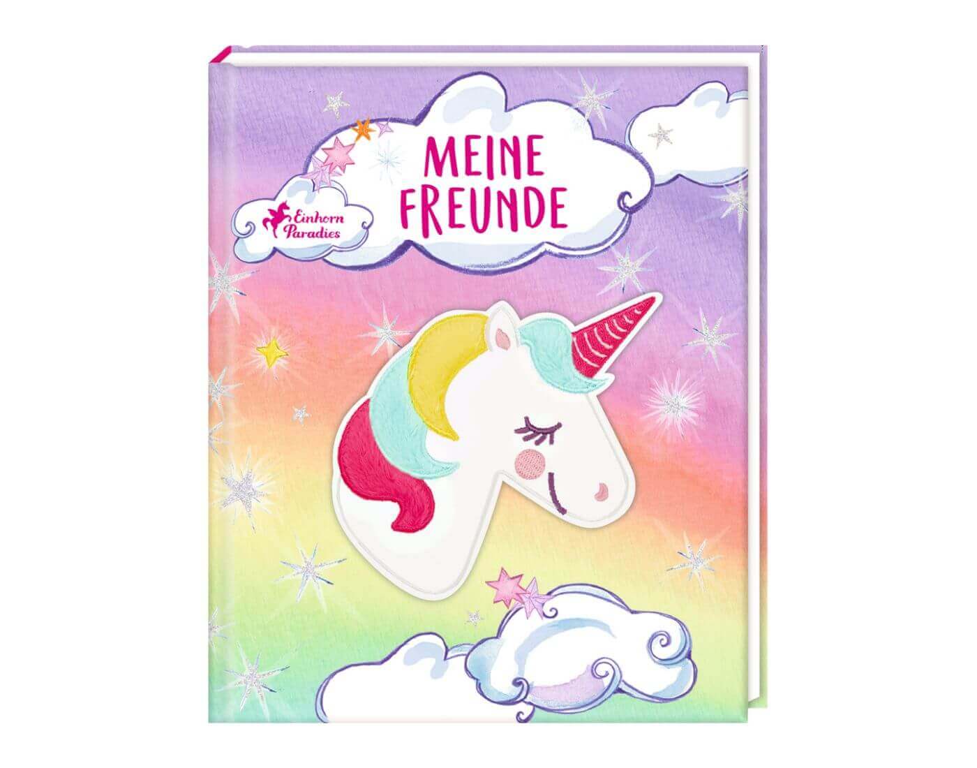 Freundebuch mit Plüsch-Patch: Einhorn-Paradies - Meine Freunde