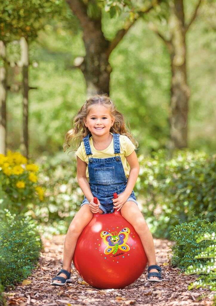 Krabbelkäfer Hüpfball Schmetterling rot