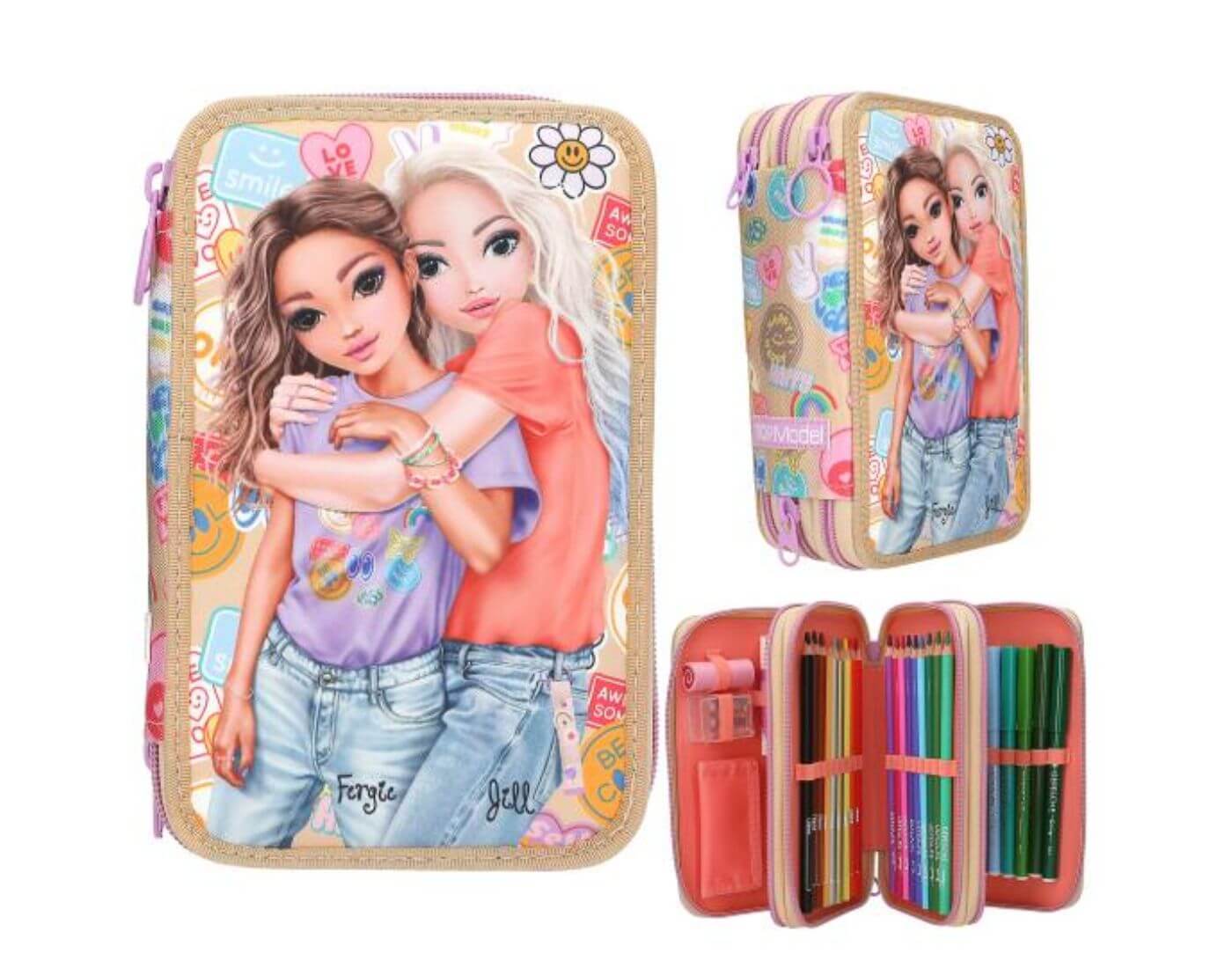 TOPModel 3 Fach Federtasche GIRL POWER