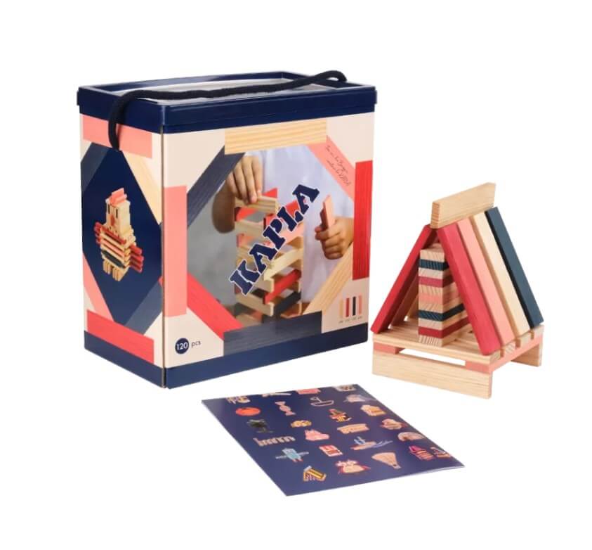 KAPLA - 120er BOX -  Dunkelblau, Rosa & Rot