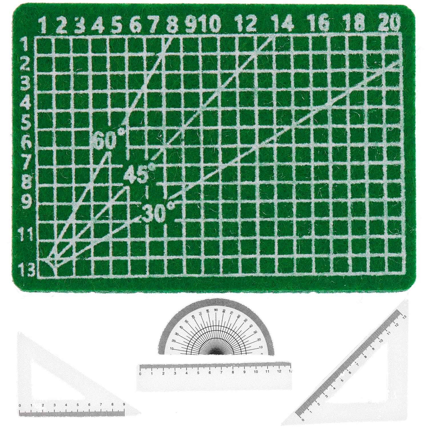 lineal-schneide-matte-wichtel-1 Miniatur Schneidematte mit Linealen 5teilig
