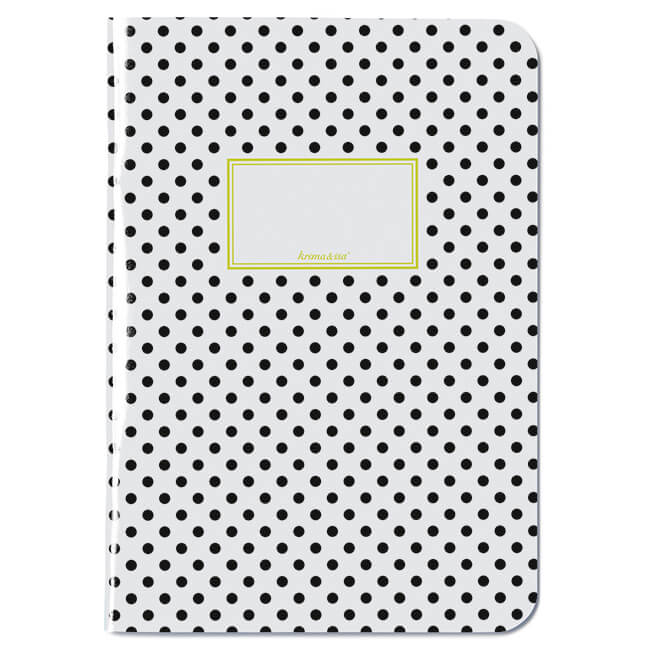 Notizheft-schwarze-Puenktchen-1 Notizheft Pünktchen Schwarz A4
