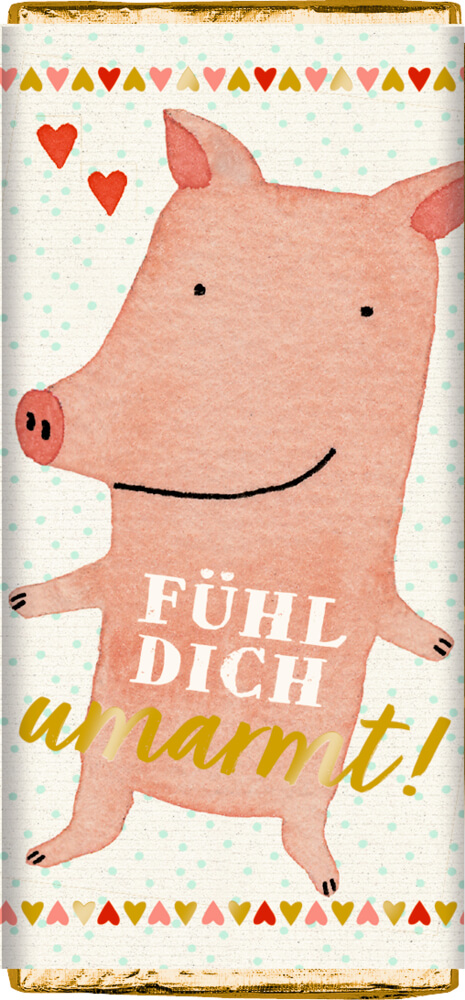 4029753181299_6 Glücks-Schokolade (30 g) - Viel Glück, einzeln (versch. Motive)