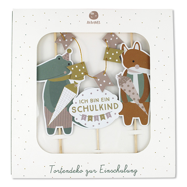 Cake Topper Schulkind, pastell