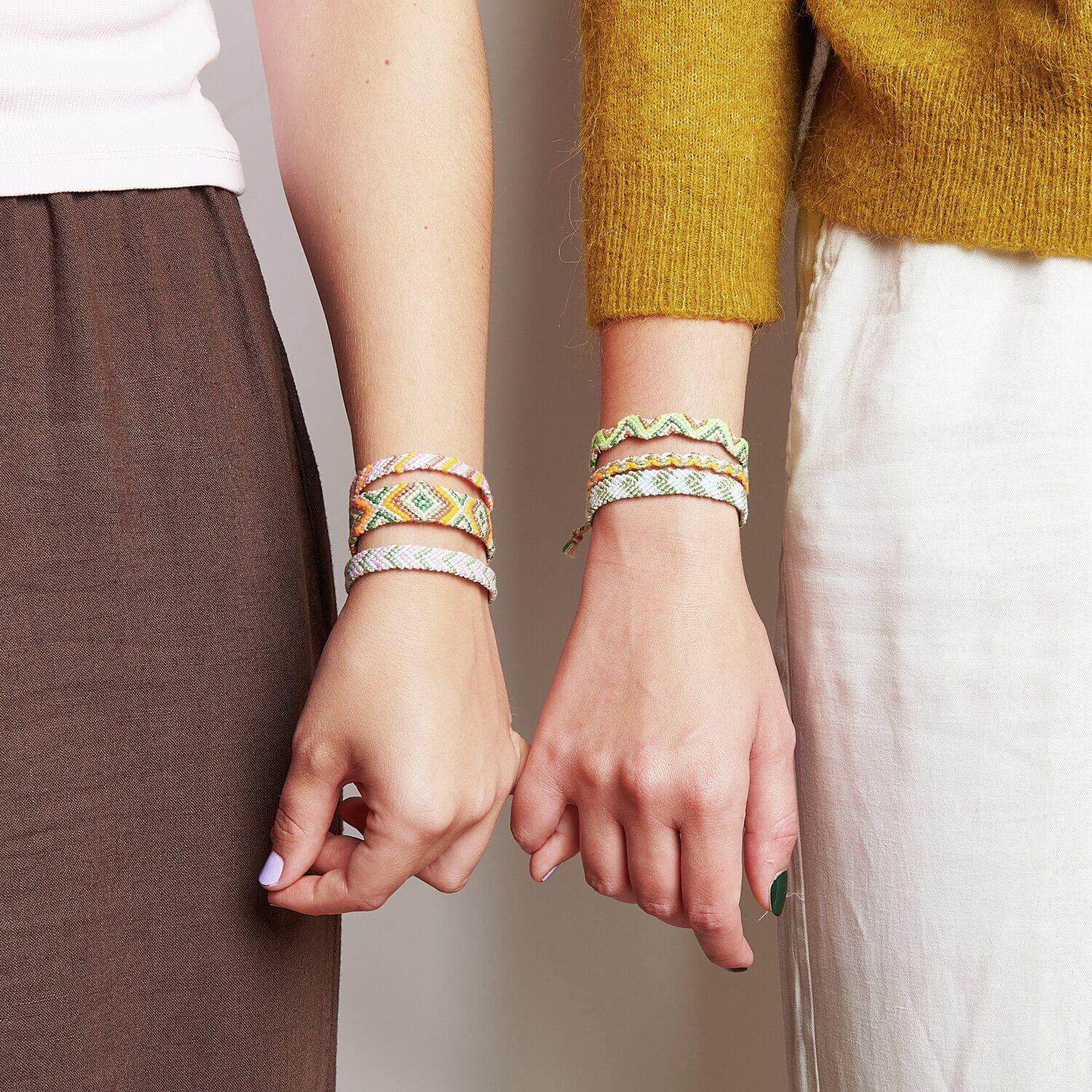 DIY Freundschaftsarmbänder Set Neon Mix Colours