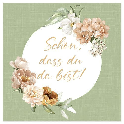 133081_g-1 Servietten Schön, dass du da bist! Salbei