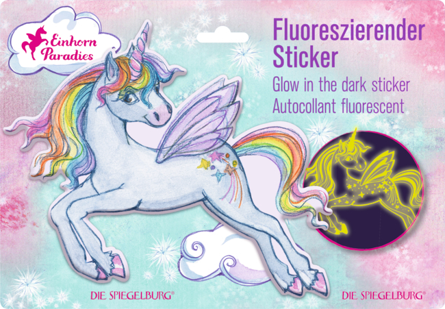 4029753160416_1 Fluoreszierender Sticker Einhorn-Paradies