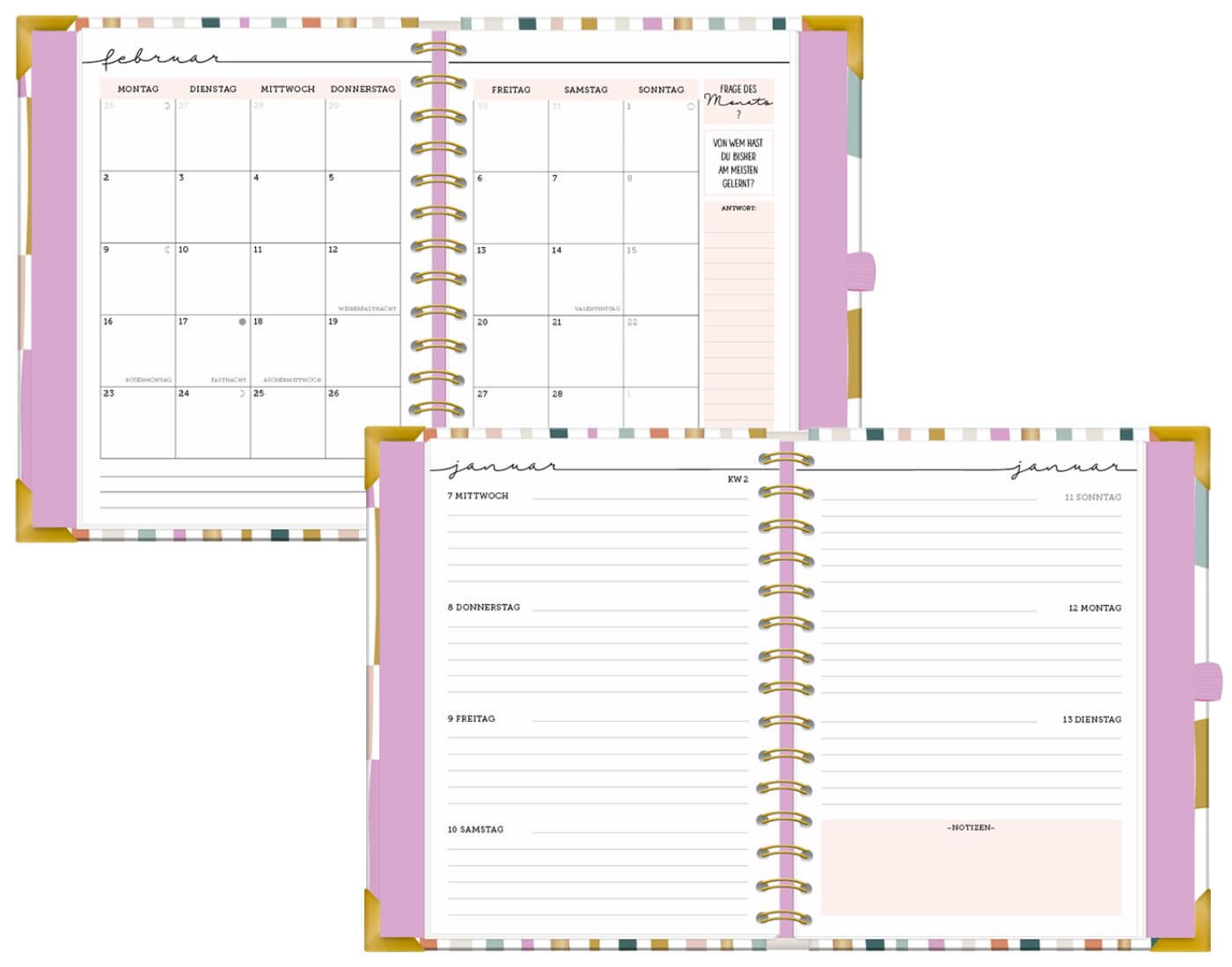 Terminplaner A5 Premium 2026 Bunt