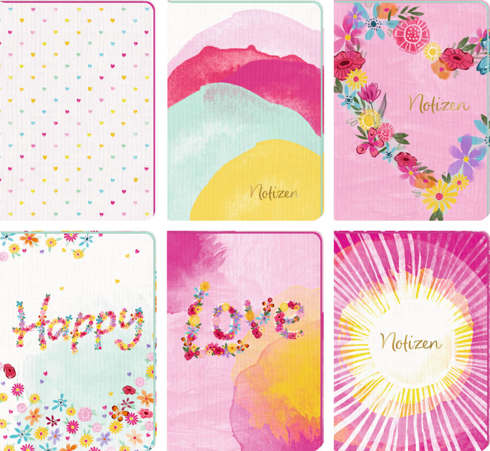 Notizheft DIN A5: Love & Happiness (einzeln)