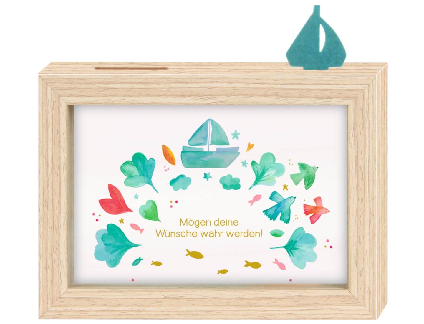 Bilderrahmen-Spardose - Mögen deine Wünsche wahr werden!