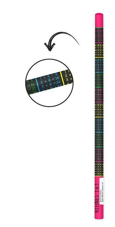 959201_b-1 ALLES FÜR DIE SCHULE Spicker Bleistift “Kleines 1x1“ versch. Farben (einzeln)