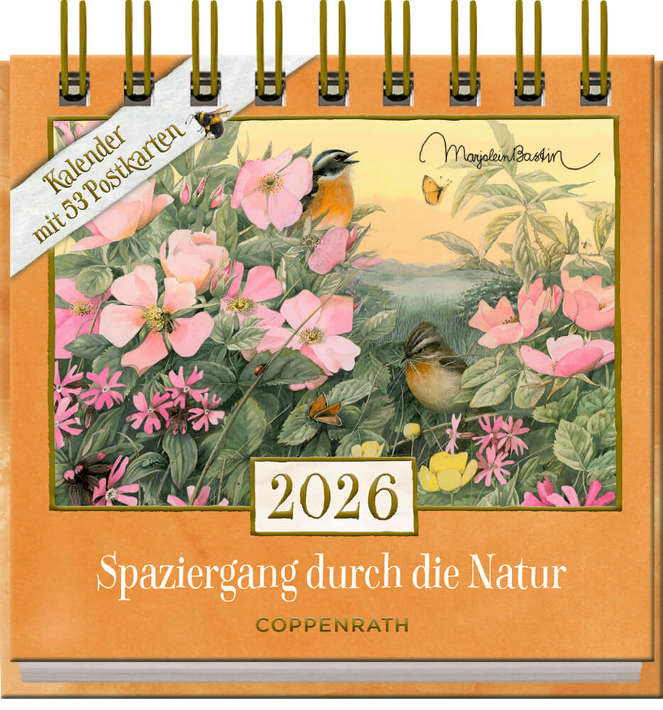 Postkartenkalender: Spaziergang durch die Natur 2026 - M.Bastin