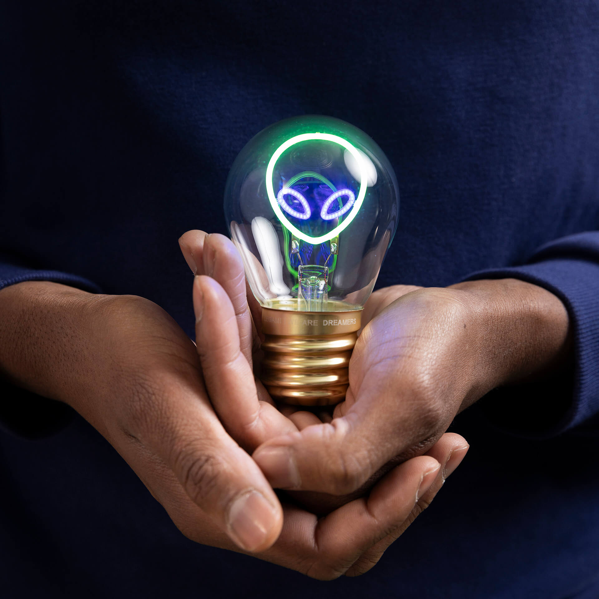 Tischlampe in Glühbirnenform - Alien