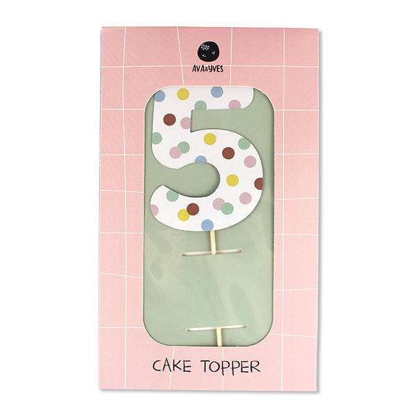 Cake Topper Zahl 5