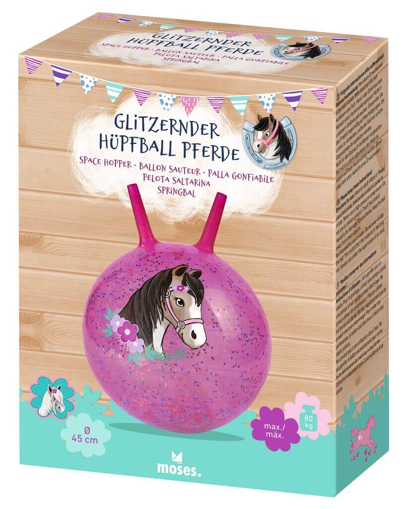 Glitzernder Hüpfball Pferde
