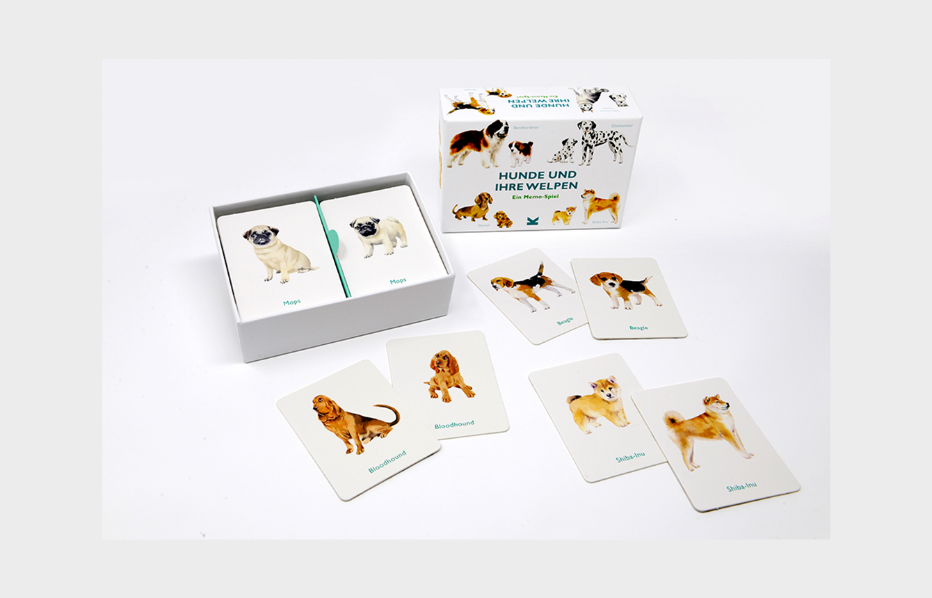 Hunde und ihre Welpen Ein Memo-Spiel