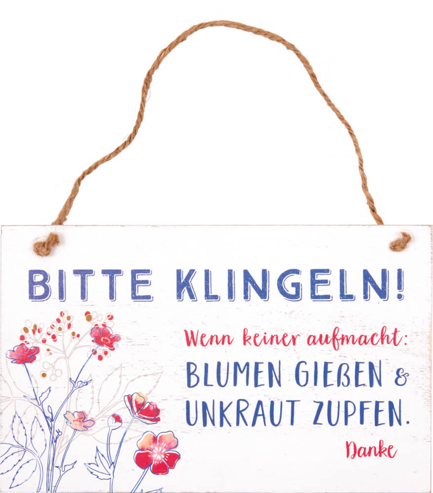 Holzschild „Bitte klingeln!" - LandLust