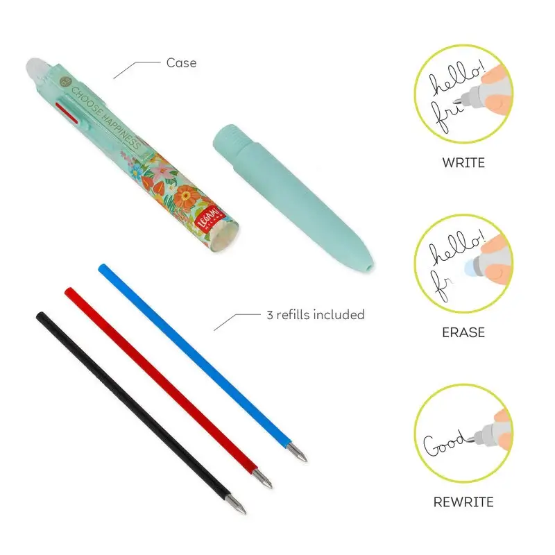 Löschbarer Gelstift in 3 Farben - Choose Happiness
