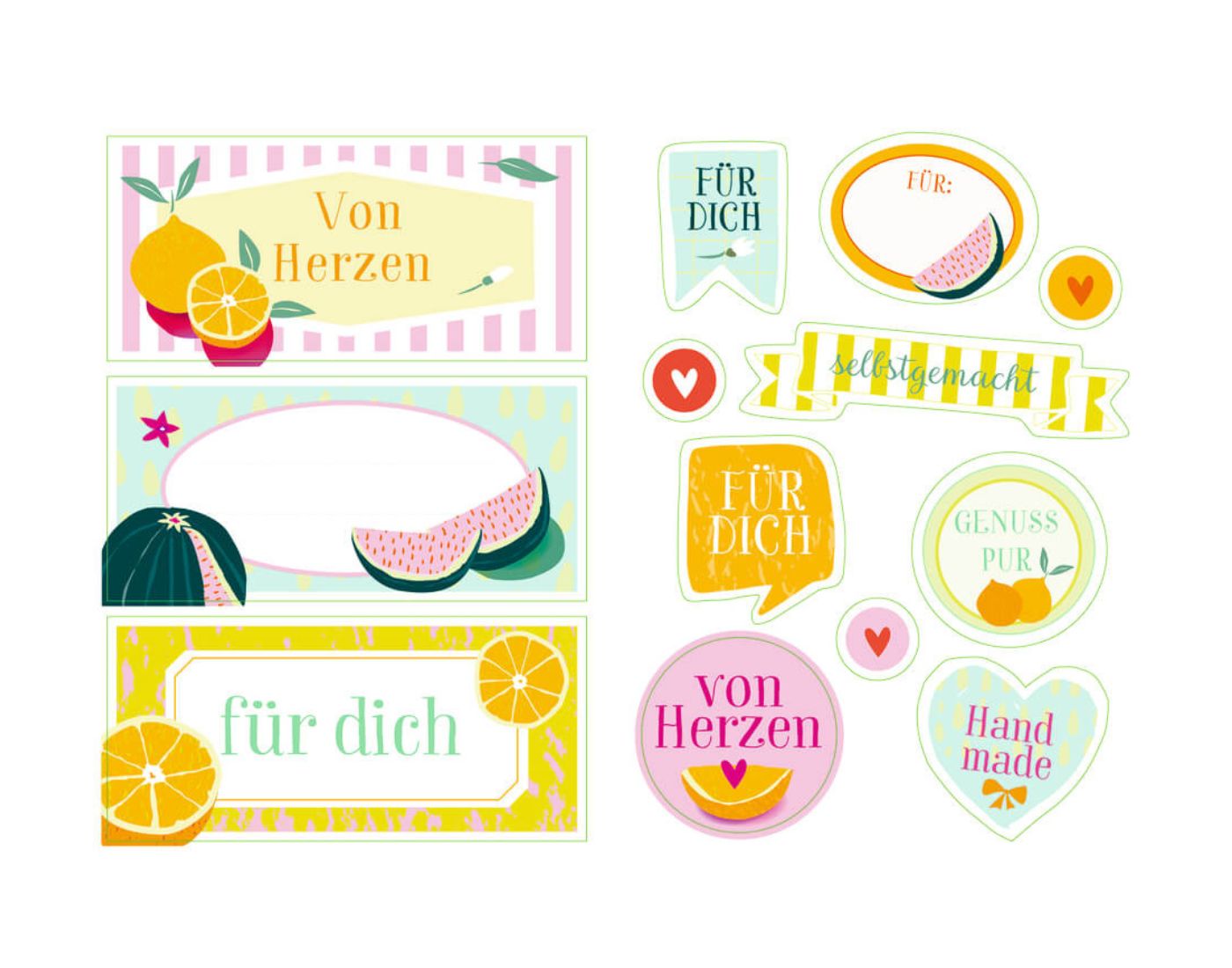 Deko-Sticker - Orangen (Küchenpapeterie)