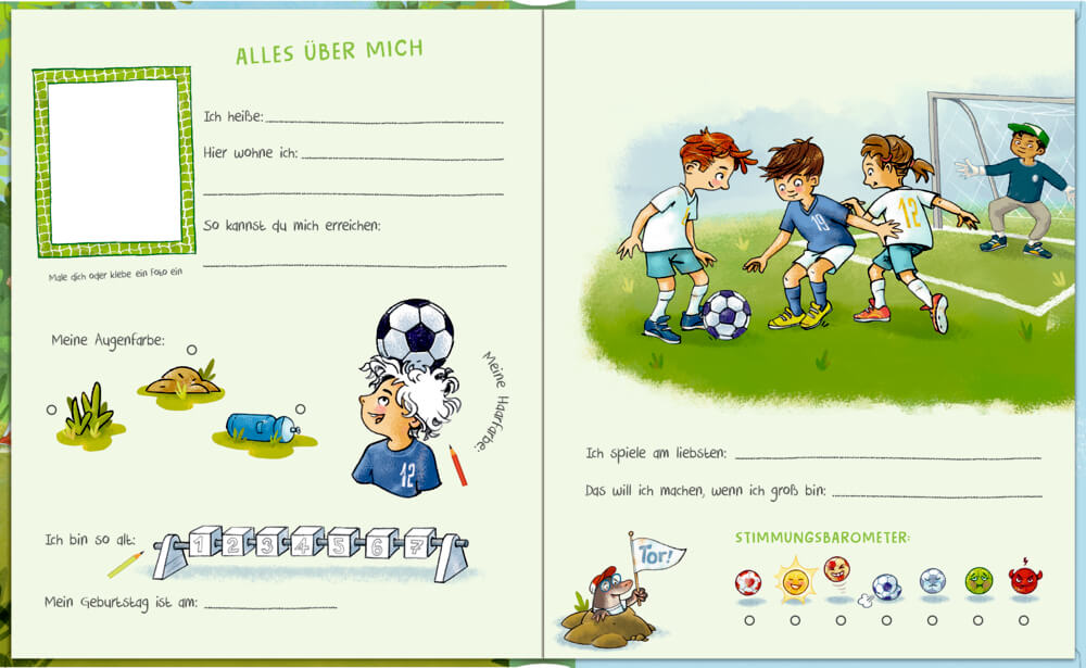 Freundebuch: Auf dem Fußballplatz - Alle meine Freunde