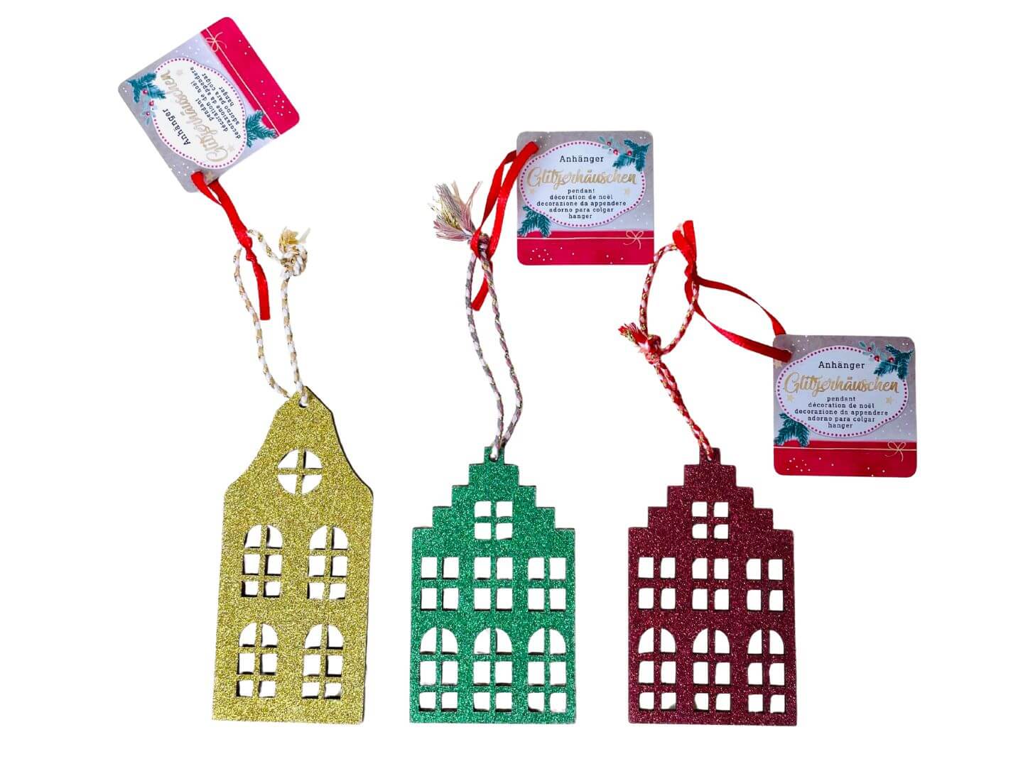 Anhänger Glitzerhäuschen (einzeln)