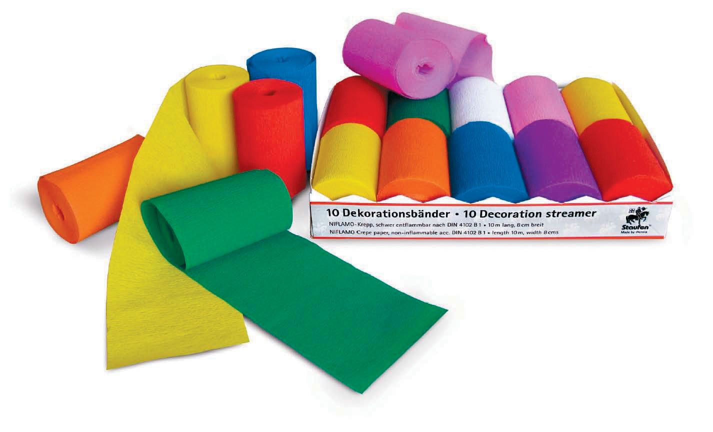 Krepp-Band Niflamo, 5 cm X 5 m, Packung mit 10 Rollen