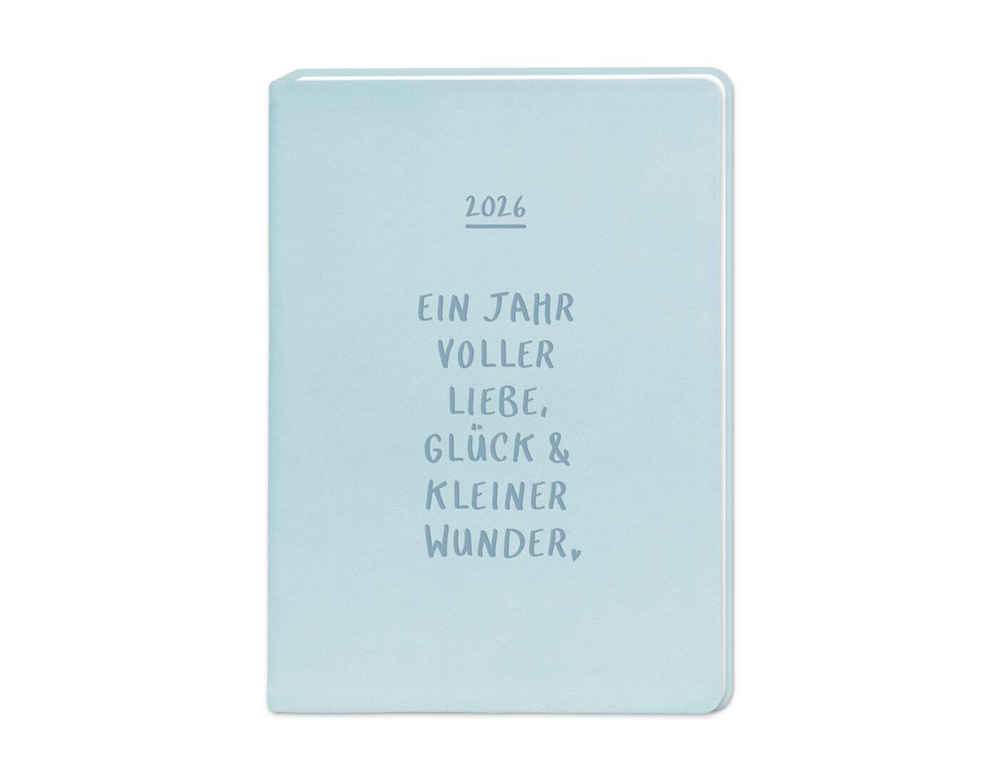 Terminplaner Lederlook 2026 Hellblau