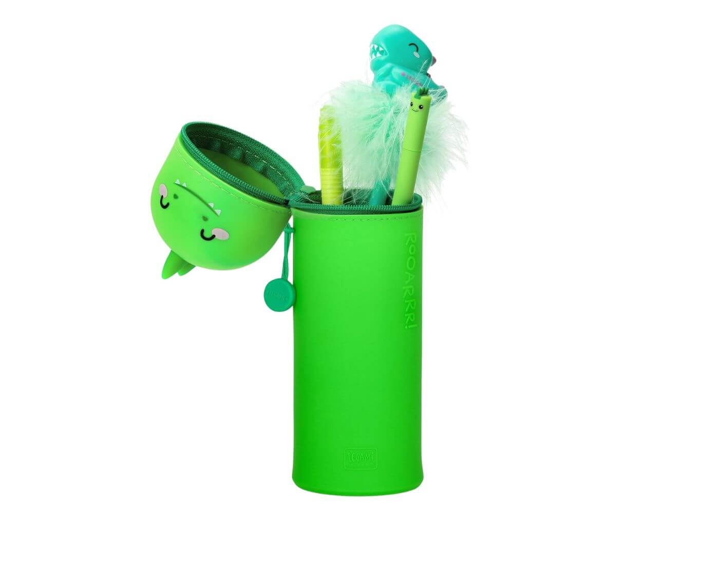 Federmäppchen Dino 2 in 1 aus weichem Silikon