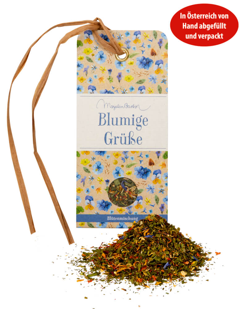 Geschenkanhänger mit Gewürz: Blütenmischung Natur pur - Bastin