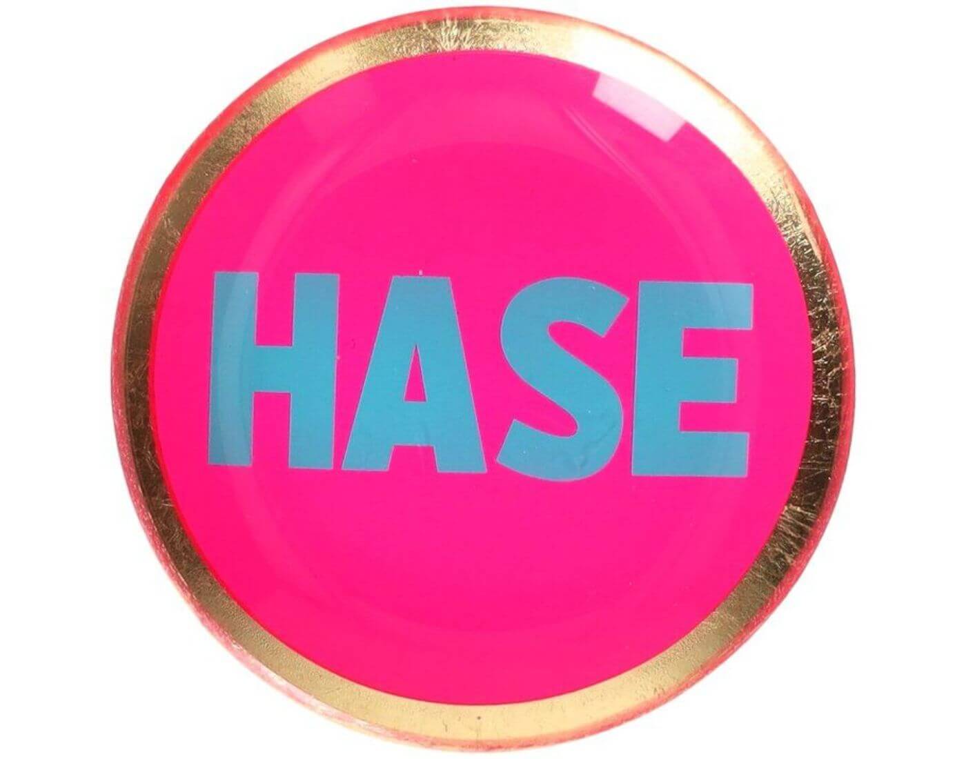 Love Plates, Glasteller S, Hase, rund, neon pink