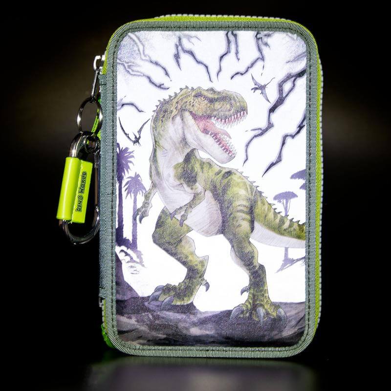 Dino World 3 Fach Federtasche REFLECTOR