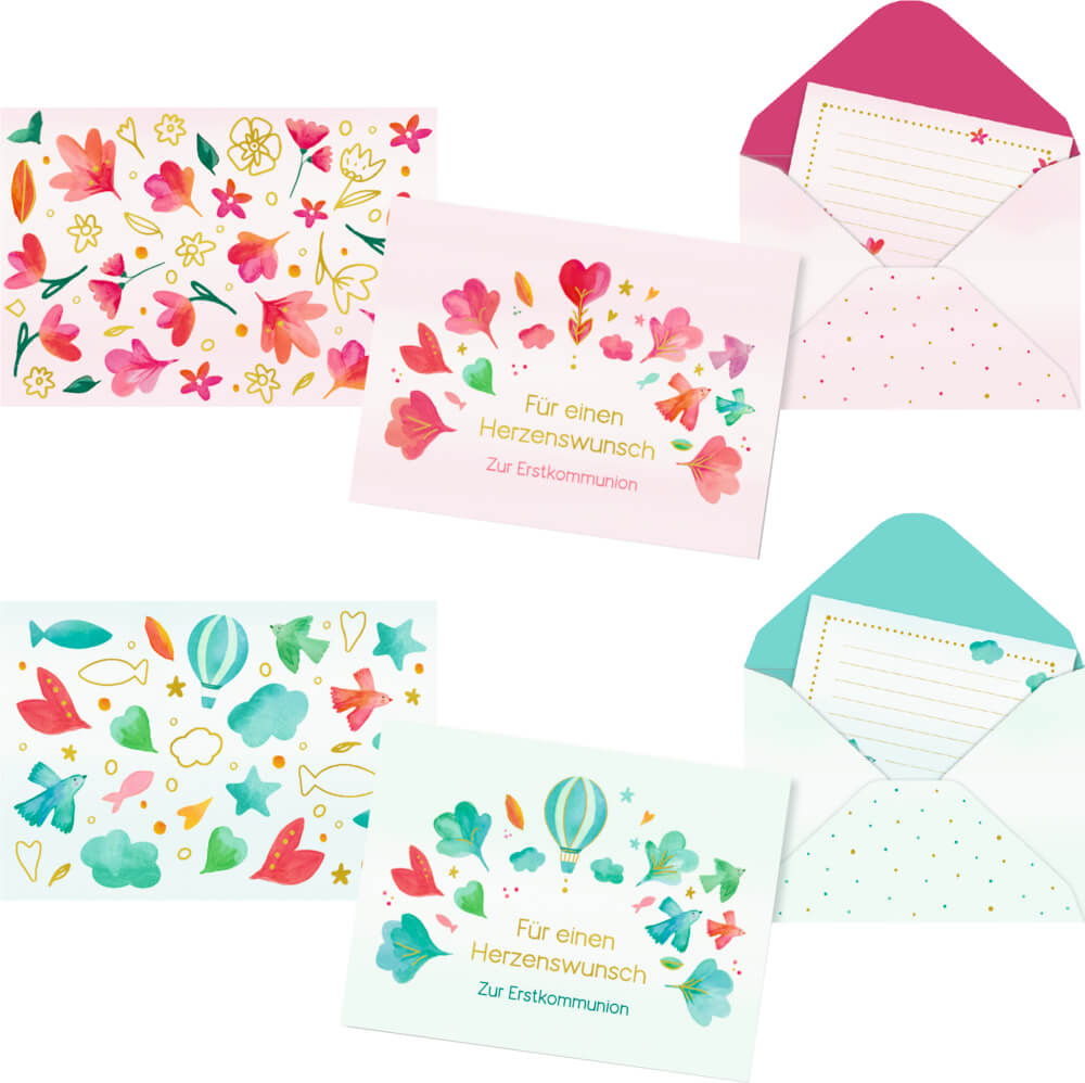 Mini-Geldkuvert: Für einen Herzenswunsch (Erstkommunion) (einzeln)