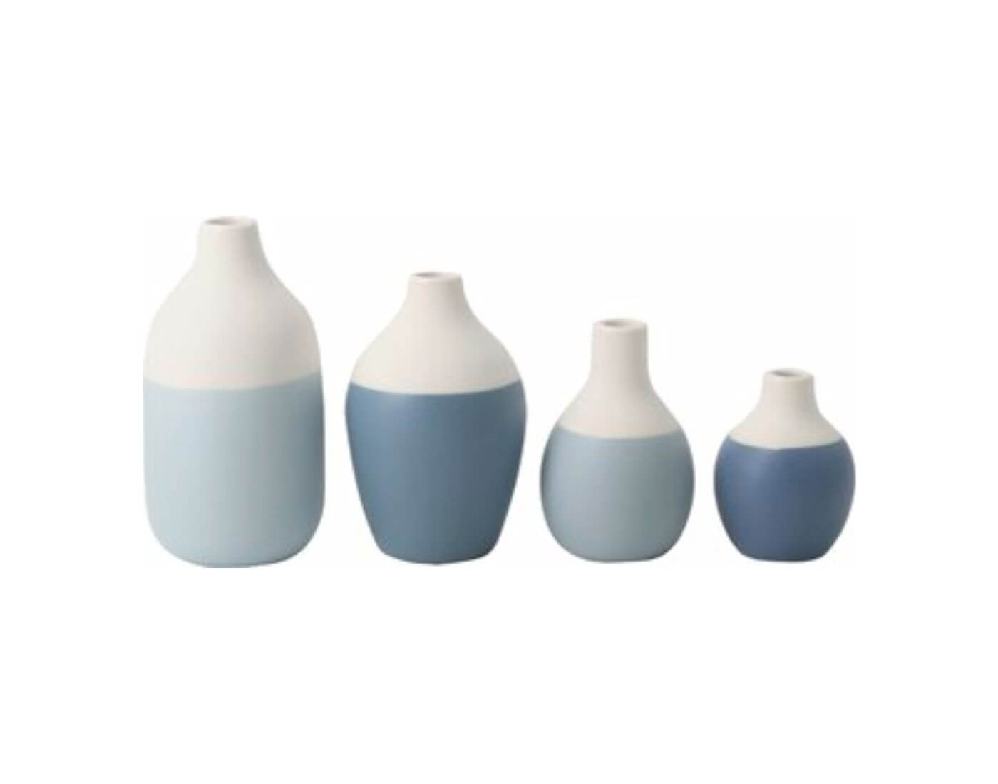 Mini Flaschenvasen blau 4er Set