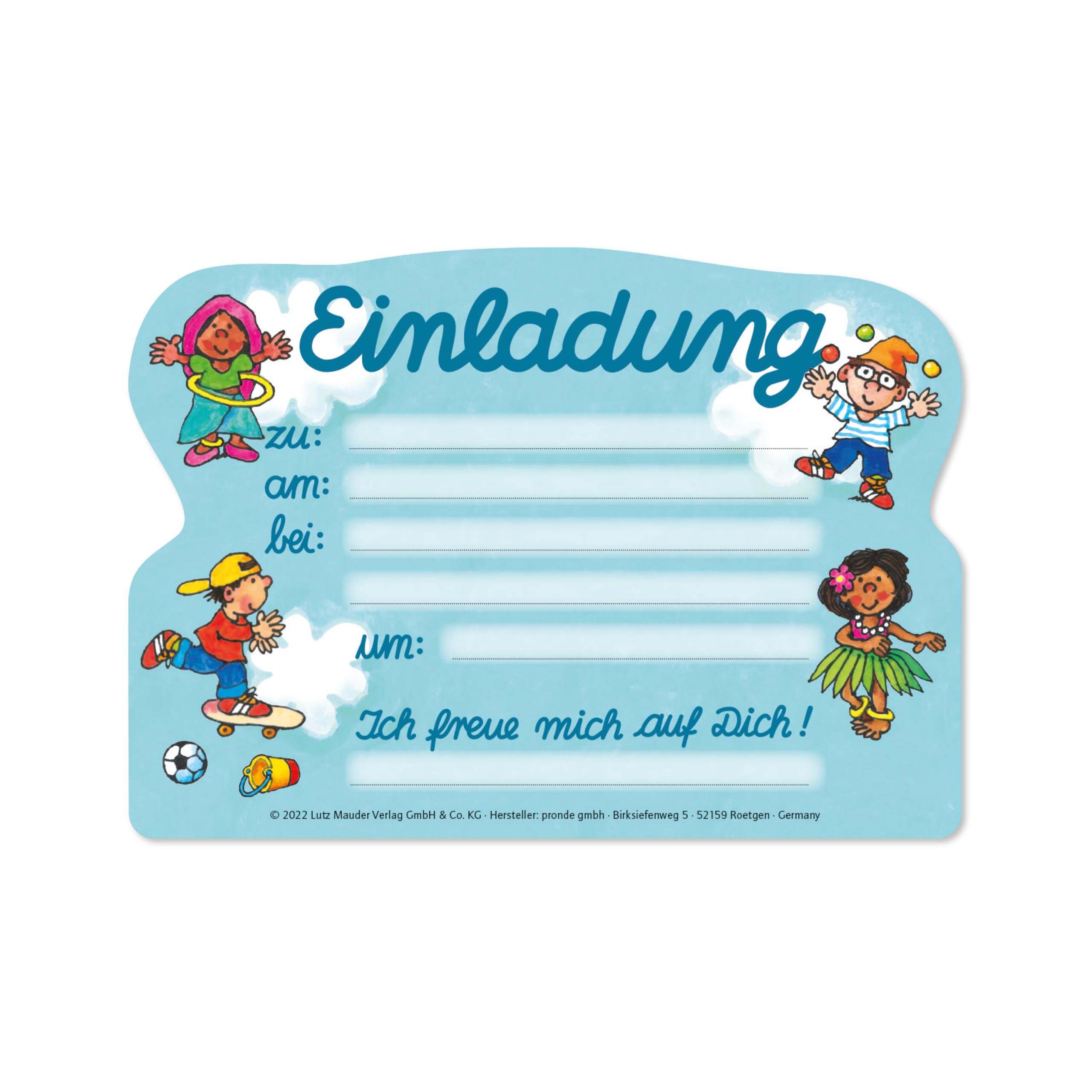 Stanzkarte Einladungs-Set - Kinder der Welt