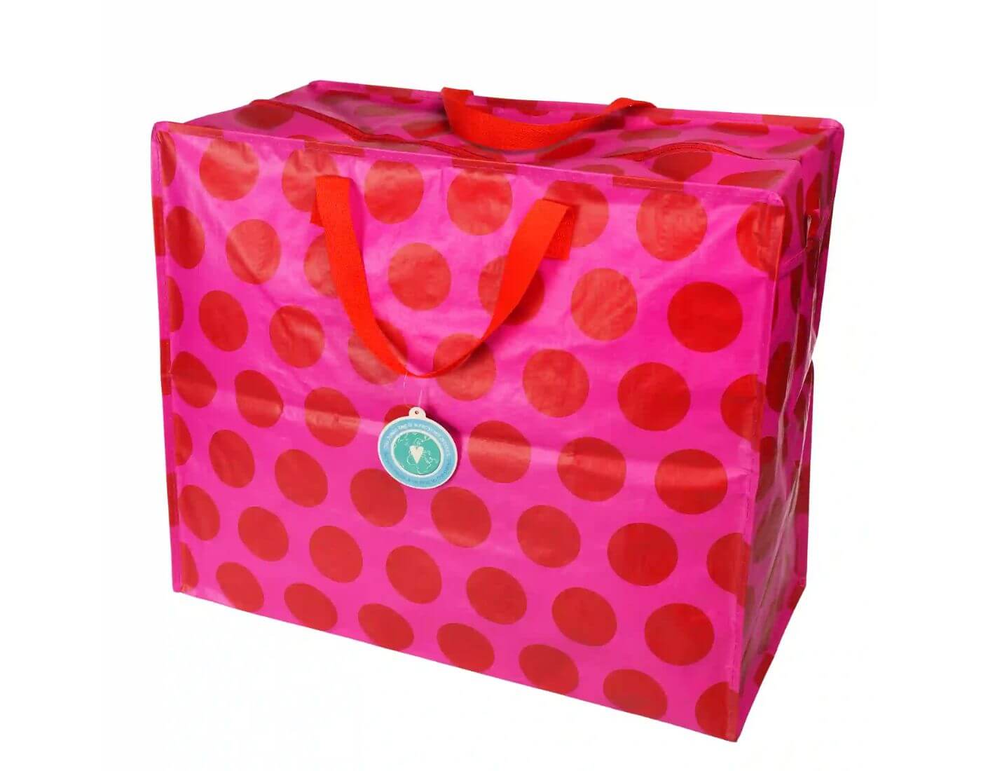 rex-london-jumbo-tasche-red-pink-1 XXL-Tasche Pink / Rote Punkte