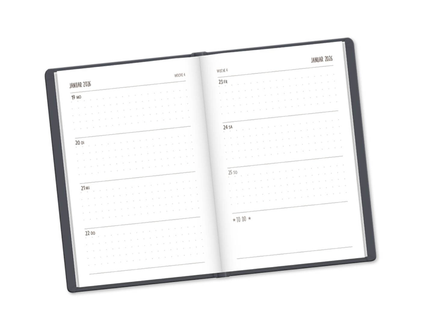Terminplaner Lederlook 2026 Schwarz Terminplaner Lederlook 2026 Schwarz