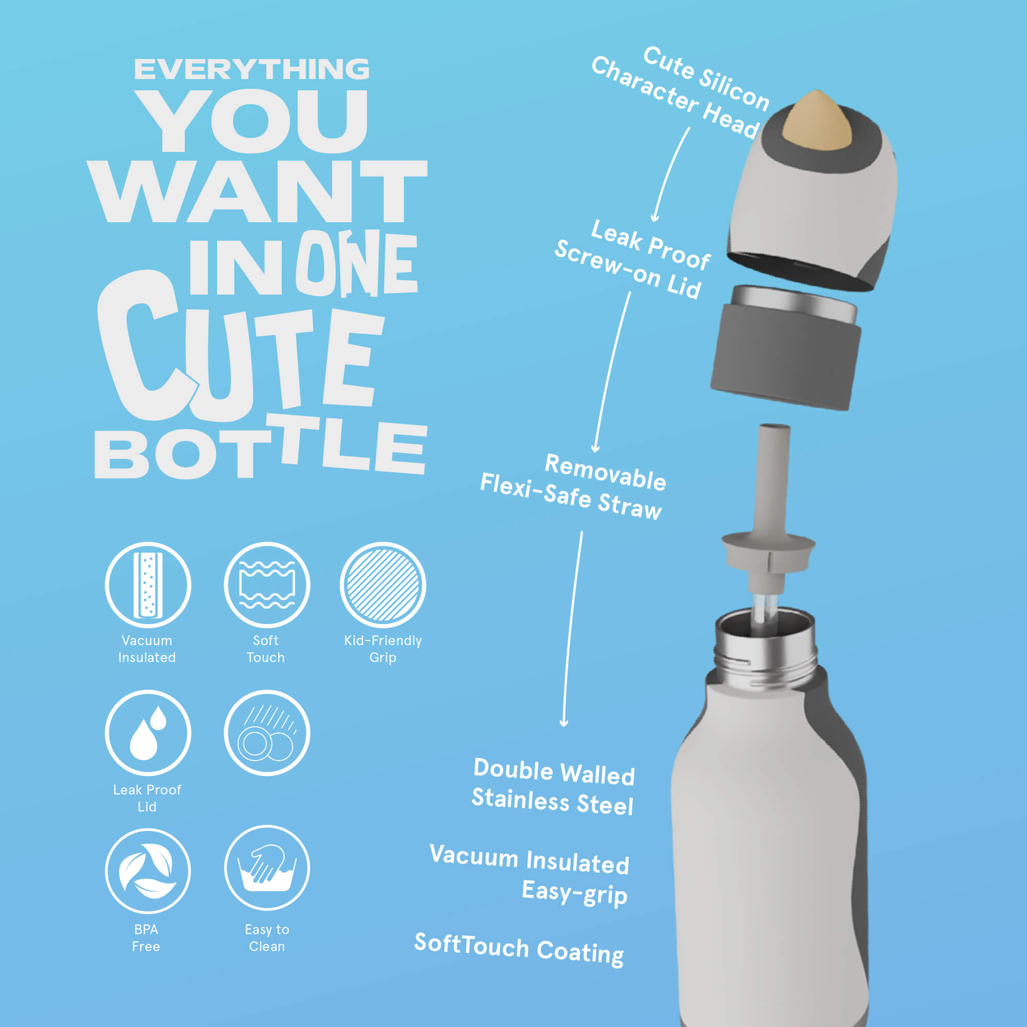 Bestie Trinkflasche Pinguin