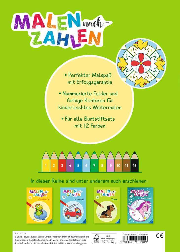 Malen nach Zahlen ab 3 Jahren - Ostermandalas