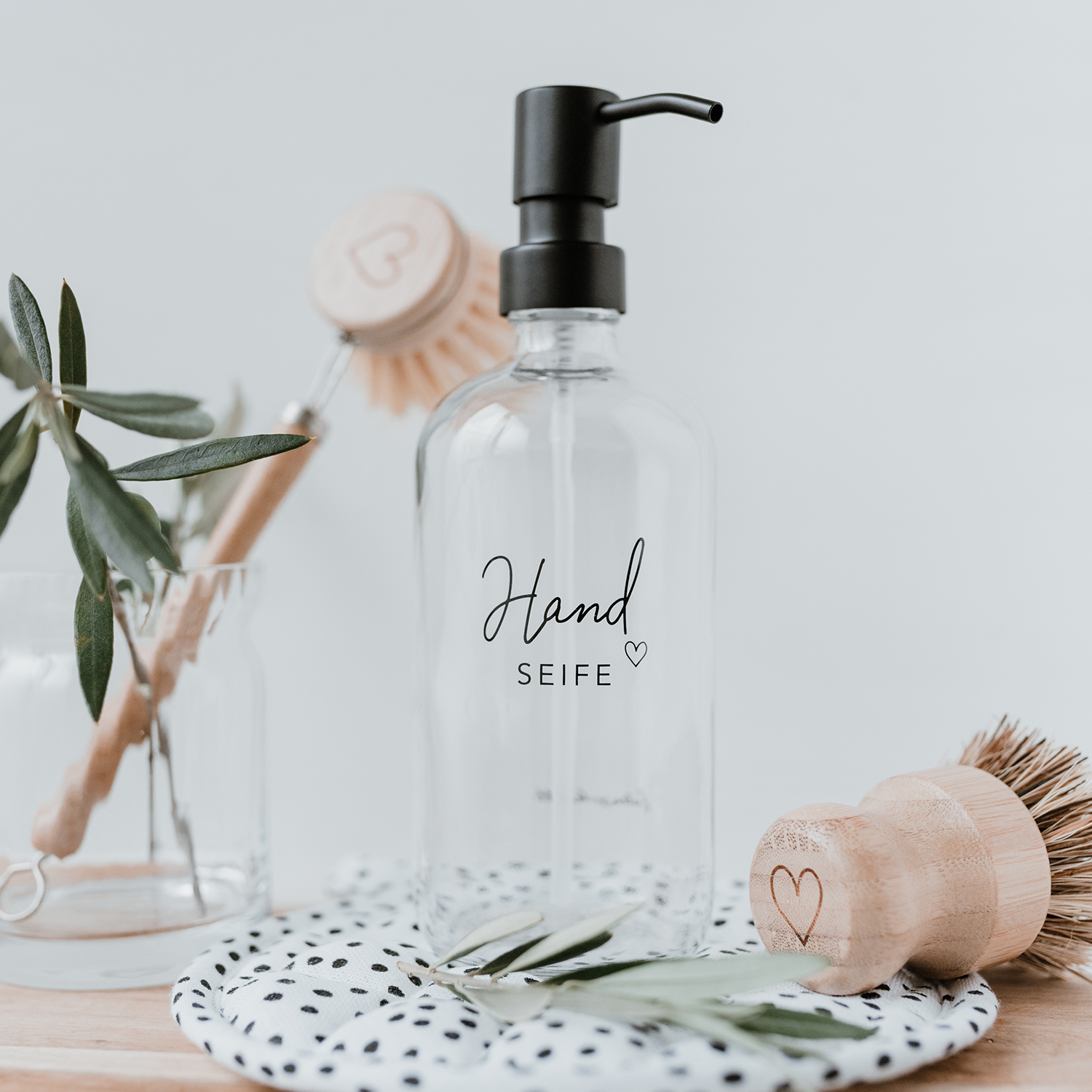 Seifenspender Handseife aus transparentem Glas