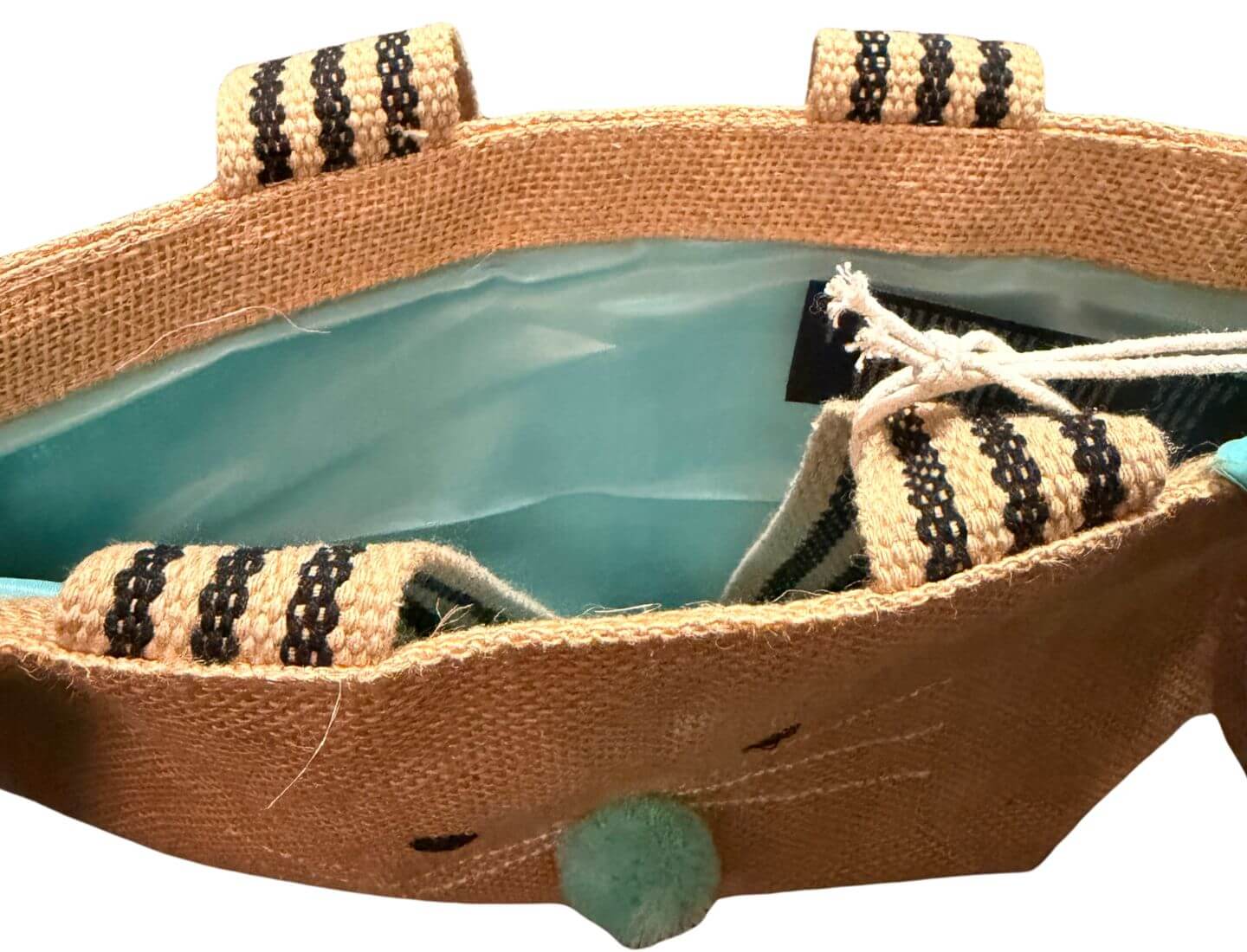 Geschenktasche Jute Hase blau