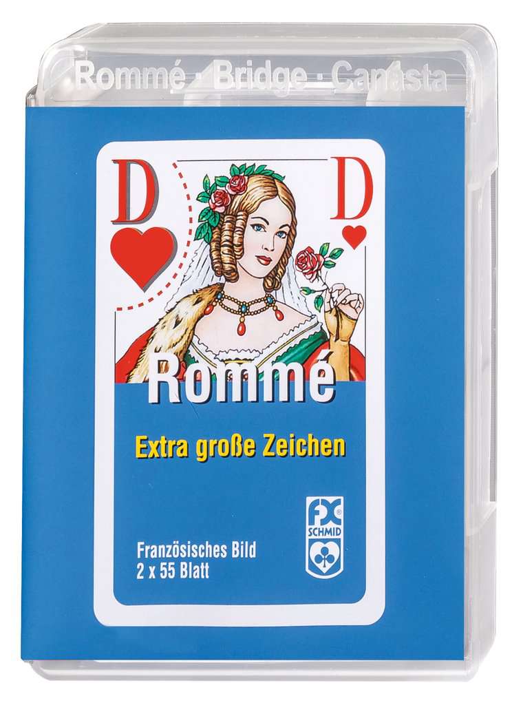 Rommé, Bridge, Canasta - Spielkarten mit extra großen Zeichen